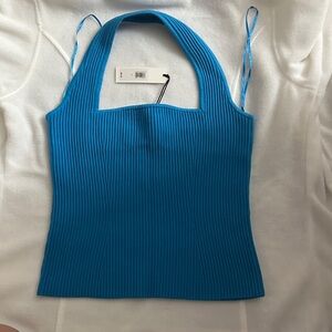 Banana Republic Bright Teal Ribbed Square-Neck Tank